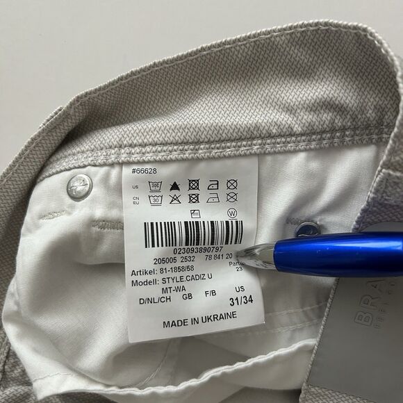 Brax Cadiz Ultralight Pants Mens Sz 31x34 Gray Straight Lightweight Stretch - Picture 12 of 14